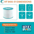  Hurricane Filters Replacement Spa Filter Cartridge For Pleatco PAP50, Unicel C-9405, Filbur FC-0684, Pentair Clean & Clear 50, Predator 50 (2 Pack)