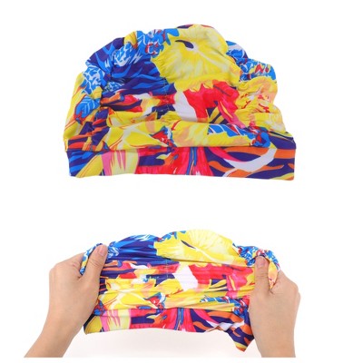  Unique Bargains Polyester Swim Cap 5.91"x9.25" Multicolor 1 Pc