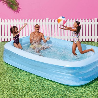  6' X 22" Deluxe Rectangular Family Pool Blue - Sun Squad™: Inflatable PVC Kit