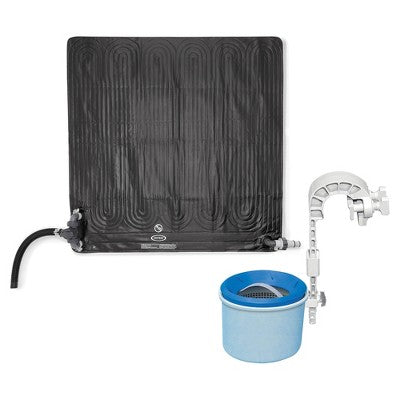 Intex Solar Mat Water Heater - Black Bundled W/ Wall-Mounted Automatic Skimmer