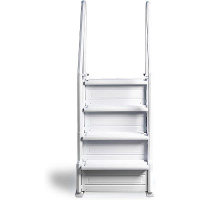  Poolzilla 32" Wide Above Ground Step Ladder With Handrails | 48-54" Deep Pools
