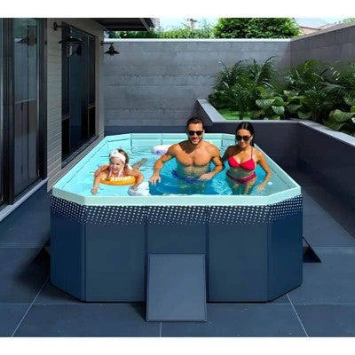  ORRD 2.6m PVC Inflatable Folding Swimming Pool - Portable Family Pool For Outdoor Use