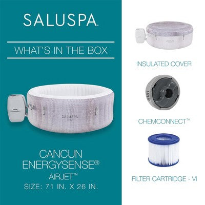 Bestway SaluSpa Cancun AirJet Inflatable Hot Tub With 120 Soothing Jets