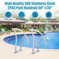  Pool Rails , Pool Handrails For Inground Pool 304 Stainless Steel Big Load Capacity Rustproof With Blue Grip Cover & Accessories