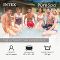 INTEX 28427EP PureSpa Bubble Massage Spa Set: Includes Energy Efficient Spa Cover – 140 Bubble Jets – 6 Person Capacity – 85" X 28"