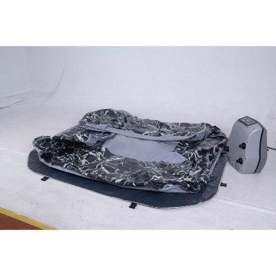  4 To 6 Person Inflatable Hot Tub – 82.7" Square Outdoor Spa With 105 Bubbling Jets, Wave Massage System, Marbleized Design