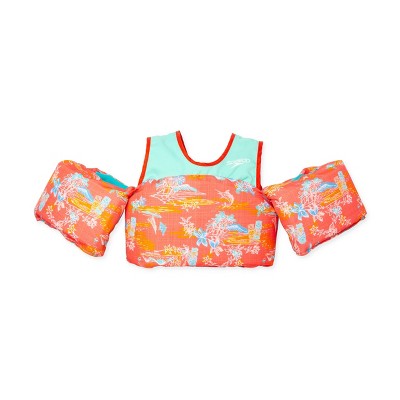  Speedo Splash Jammer - Coral/Teal: Youth Life Vest, 33-55 Lbs, Buckle Closure