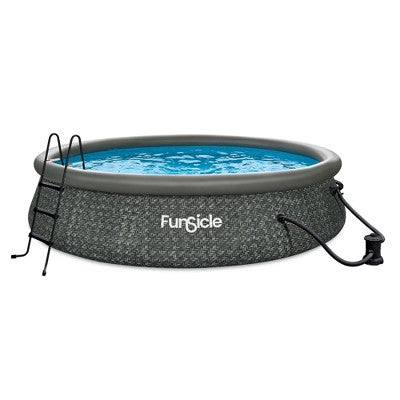  Funsicle QuickSet Round Inflatable Ring Top Outdoor Above Ground Swimming Pool Set With Pump And Cartridge Filter