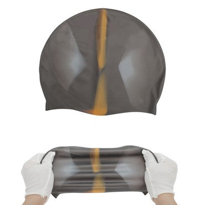 Unique Bargains Silicone Flat Swimming Cap Gray 1 Pc