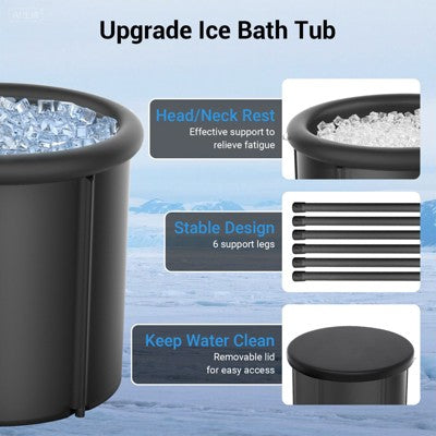  Mojgar Ice Bath Tub For Cold Plunge 100Gal Ice Pod With Lid & Cover