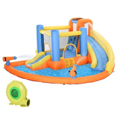  NAYSAYE Above Ground Pool Inflatable Water Slide Bounce House Multi Activity For Kids Backyard Fun, Multicolor, 13.70"*11.80"*6.20"