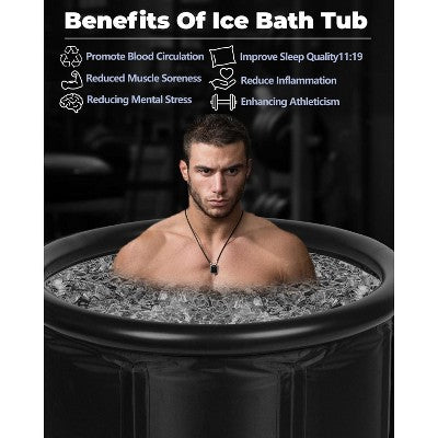  Napei Portable Ice Bath Tub With Cover For Athletes & Adults,105 Gallons,Black