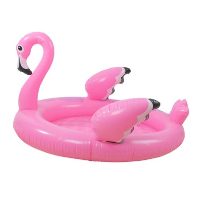  Pool Central 42.5" Inflatable Flamingo Round Children's Swimming Pool - Pink/White