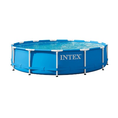  Intex 13' X 33" Metal Frame Above Ground Pool With Filter Pump: Steel Frame, Vinyl Liner, For Ages 6+