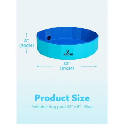  Joyfy 32/48/63" Foldable Dog Pet Pool, Portable Kiddie Pool, Anti-Slip Hard Plastic Bath Tub With Drain Suitable For Pets And Backyard Play With Kids