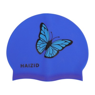  Unique Bargains Silicone Butterfly Pattern Swim Cap 1 Pc