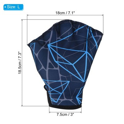  Unique Bargains Swimming Diving Resistance Webbed Training Printing Aquatic Gloves 1 Pair