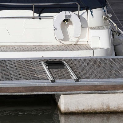  Costway 4-Step Telescoping Boat Ladder Folding Dock Ladder With Non-slip Steps