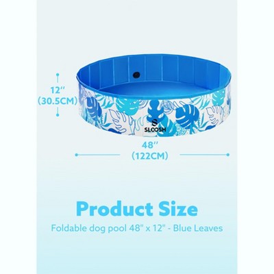  Joyfy 48/63" Foldable Dog Pet Pool, Portable Thick PVC Kiddie Pool, Kiddie Bathing Tub Indoor Outdoor With Drain For Pets And Backyard Play With Kids