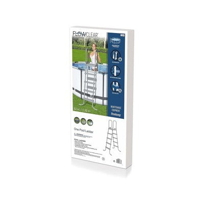  Bestway: 52" Steel Above Ground Swimming Pool Ladder No-Slip Steps
