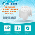  Hurricane HF-DE24-SET 24 Square Feet DE Grid Filter Replacement For PFS1224, FG-2002, FC-9520, Hayward DEX2400 DA/DS Models, White