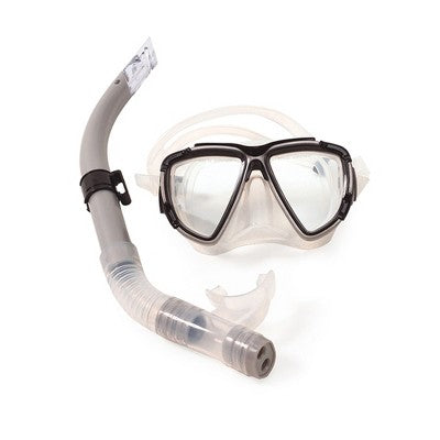  Pool Master 2pc Kona Pro Teen/Young Adult Scuba Mask And Snorkel Dive Set - Small/Medium - Gray/Black