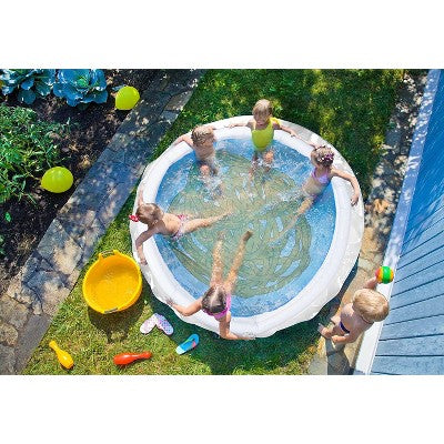  SCS Direct Aquamazing Large Inflatable Kiddie Pool - Cute Ramen Bowl Theme W Play Pillow Floats & Accessories -Measures 67" X 26" Family Sized