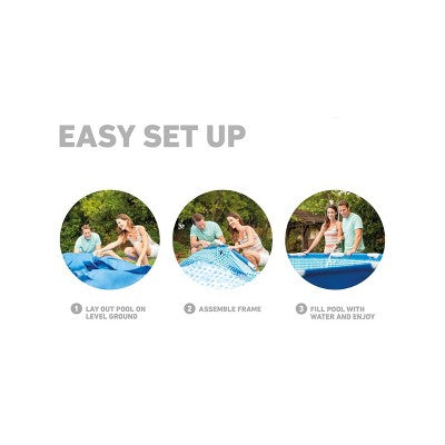  Intex 13' X 33" Metal Frame Above Ground Pool With Filter Pump: Steel Frame, Vinyl Liner, For Ages 6+