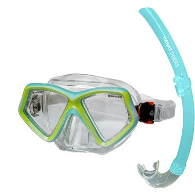  Hawaii Divers Jelly Fish Snorkel Combo - Teal/Yellow(ages 4+)
