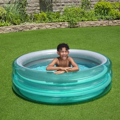  Bestway H2OGO! Big Metallic 3-Ring Inflatable Play Pool (5’7” Diameter)