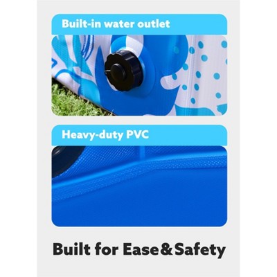  Joyfy 48/63" Foldable Dog Pet Pool, Portable Thick PVC Kiddie Pool, Kiddie Bathing Tub Indoor Outdoor With Drain For Pets And Backyard Play With Kids