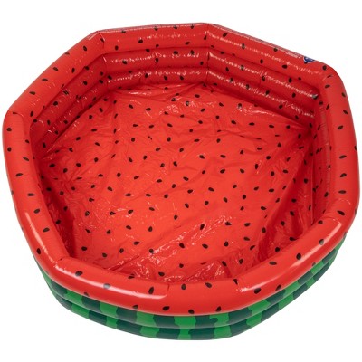  Pool Central Inflatable Round 3 Ring Watermelon Kiddie Swimming Pool - 47"