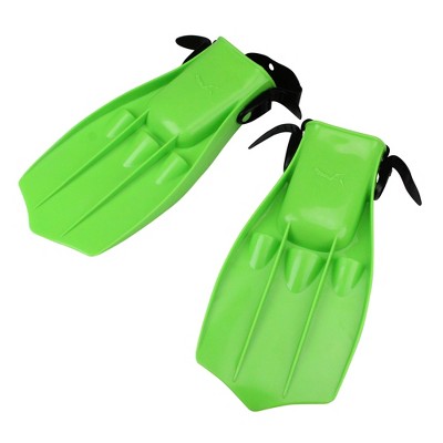  Swim Central Florescent Green Dolphin Recreational Children's Swim Fins, Size 5-7