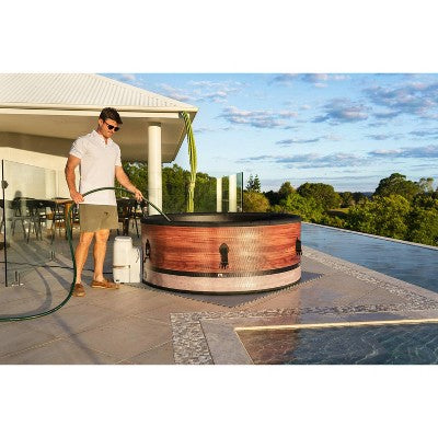  MSpa Duet Round DWF Bubble Spa With Thermal Cover 245 Gal 138 Electric 110 Volt AC Inflatable Hot Tub