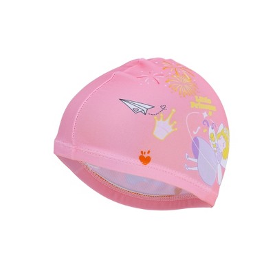  Unique Bargains Kid's Polyester Cartoon Figure Swim Cap Pink 1 Pc