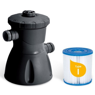  Funsicle QuickSet Round Inflatable Ring Top Outdoor Above Ground Swimming Pool Set With Pump And Cartridge Filter