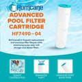  Hurricane Filters 4 Pack HF7490-04 Advanced Pool Filter - USA Made Replacement For Pleatco PA137, Unicel C-7490, Filbur FC-1297, 1380RE, CX1380,