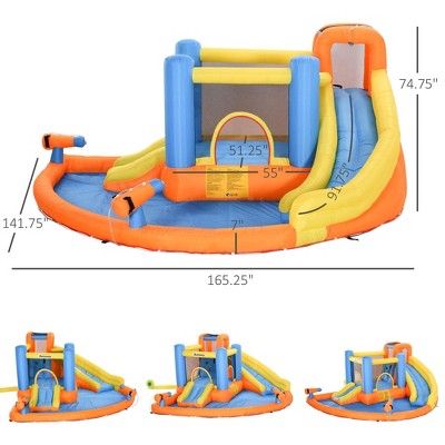  NAYSAYE Above Ground Pool Inflatable Water Slide Bounce House Multi Activity For Kids Backyard Fun, Multicolor, 13.70"*11.80"*6.20"