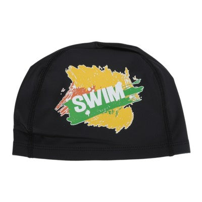  Unique Bargains Knitted PU Elastic Letter Swim Cap 1 Pc