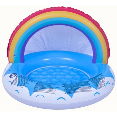 Pool Central 37" Inflatable Rainbow Canopy Baby Swimming Pool