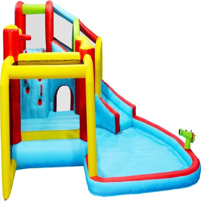  NAYSAYE Above Ground Pool Inflatable Water Park Slide Bounce House Multi Activity For Outdoor Use, Multicolor, 15.5"*15.30"*29.50"