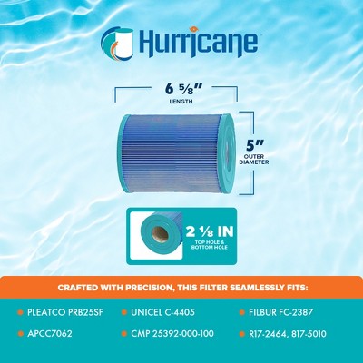  Hurricane Filters 8 Pack Elite Aseptic Cartridge Filter For PRB25SF, Unicel C-4405, Filbur FC-2387, APCC7062, CMP 25392-000-100, R17-2464, 817-5010