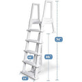  Poolzilla Pool Step Ladder For Above Ground Pools - Deck Mounted Ladder W/Wide Non Skid Platform - For 48’’ To 54’’ In. Above Ground Pools