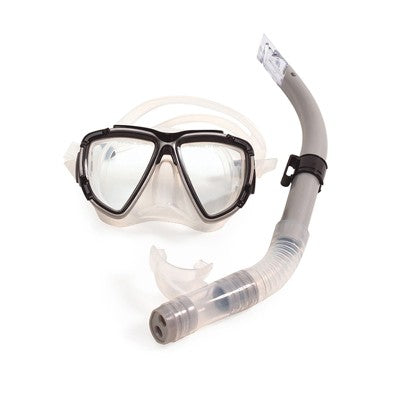  Pool Master 2pc Kona Pro Teen/Young Adult Scuba Mask And Snorkel Dive Set - Small/Medium - Gray/Black