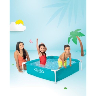  Intex 4 Foot X 12 Inch Miniature Durable Vinyl Outdoor Above Ground Frame Kiddie Swimming And Teaching Baby Pool For Ages 3 And Up, 2 Pack, Blue