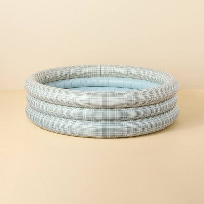  132 Gallon Layered Plaid Inflatable Kiddie Pool Green/Blue - Hearth & Hand™ With Magnolia