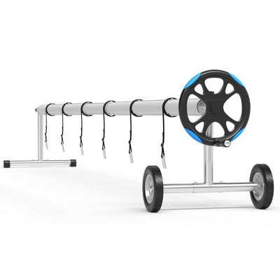  Aluminum Pool Cover Reel System - Wheelbarrow-Style Portable Solar Cover Roller, Fits All Inground Pool Shapes