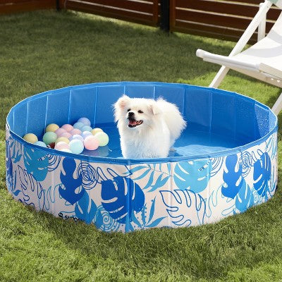  Joyfy 48/63" Foldable Dog Pet Pool, Portable Thick PVC Kiddie Pool, Kiddie Bathing Tub Indoor Outdoor With Drain For Pets And Backyard Play With Kids