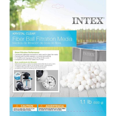  Intex 29045 Krystal Clear Fiber Ball Filtration Media 1.1 Pounds (2-Pack)