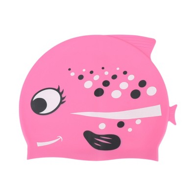  Unique Bargains Kid's Silicone Polka Dot Fish Swim Cap 1 Pc